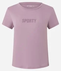 Camiseta Esportiva em Microfibra com Lettering Sporty