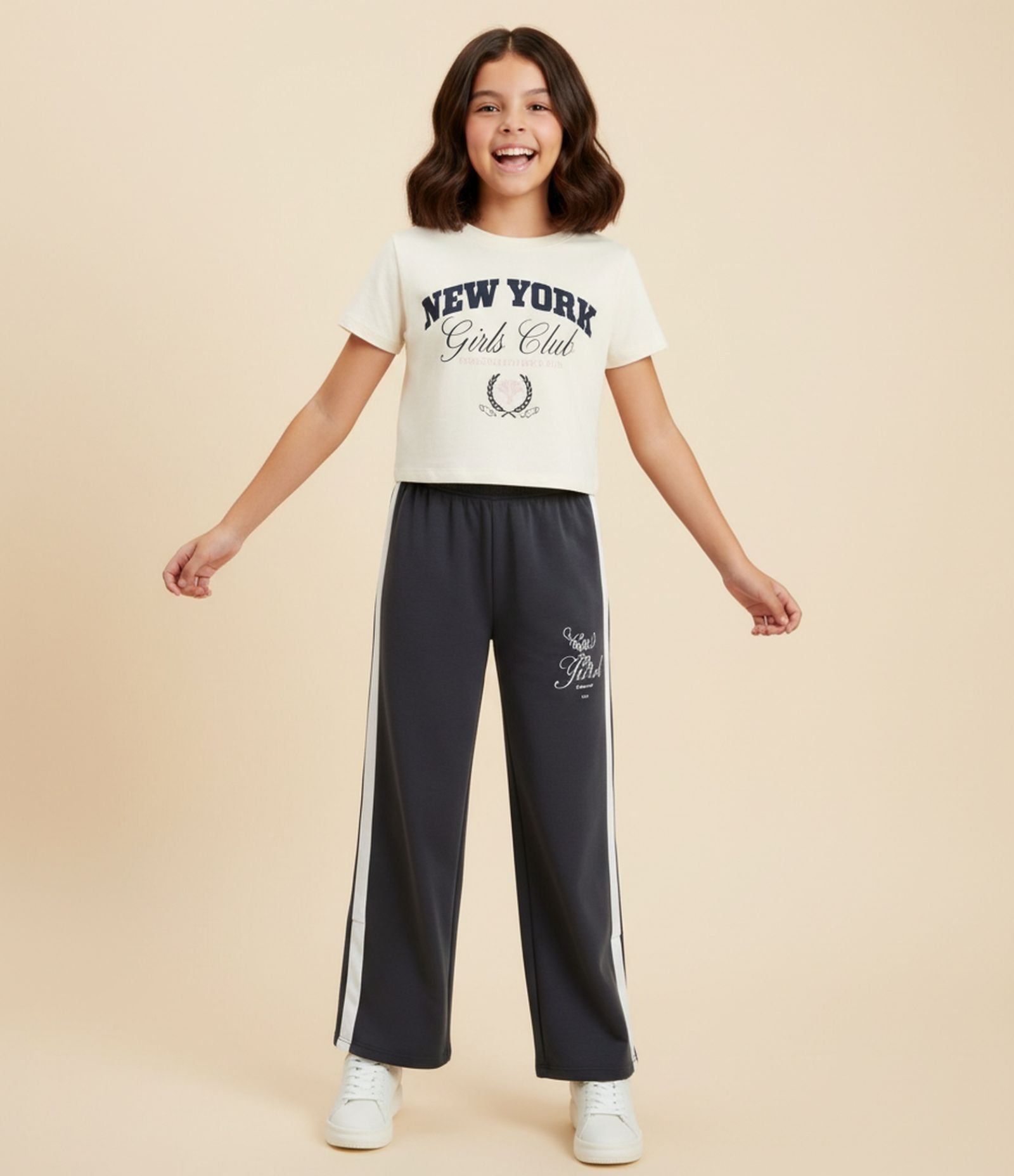 Camiseta Infantil em Algodão com Estampa New York – Tam 7 a 16 Anos Off White 1