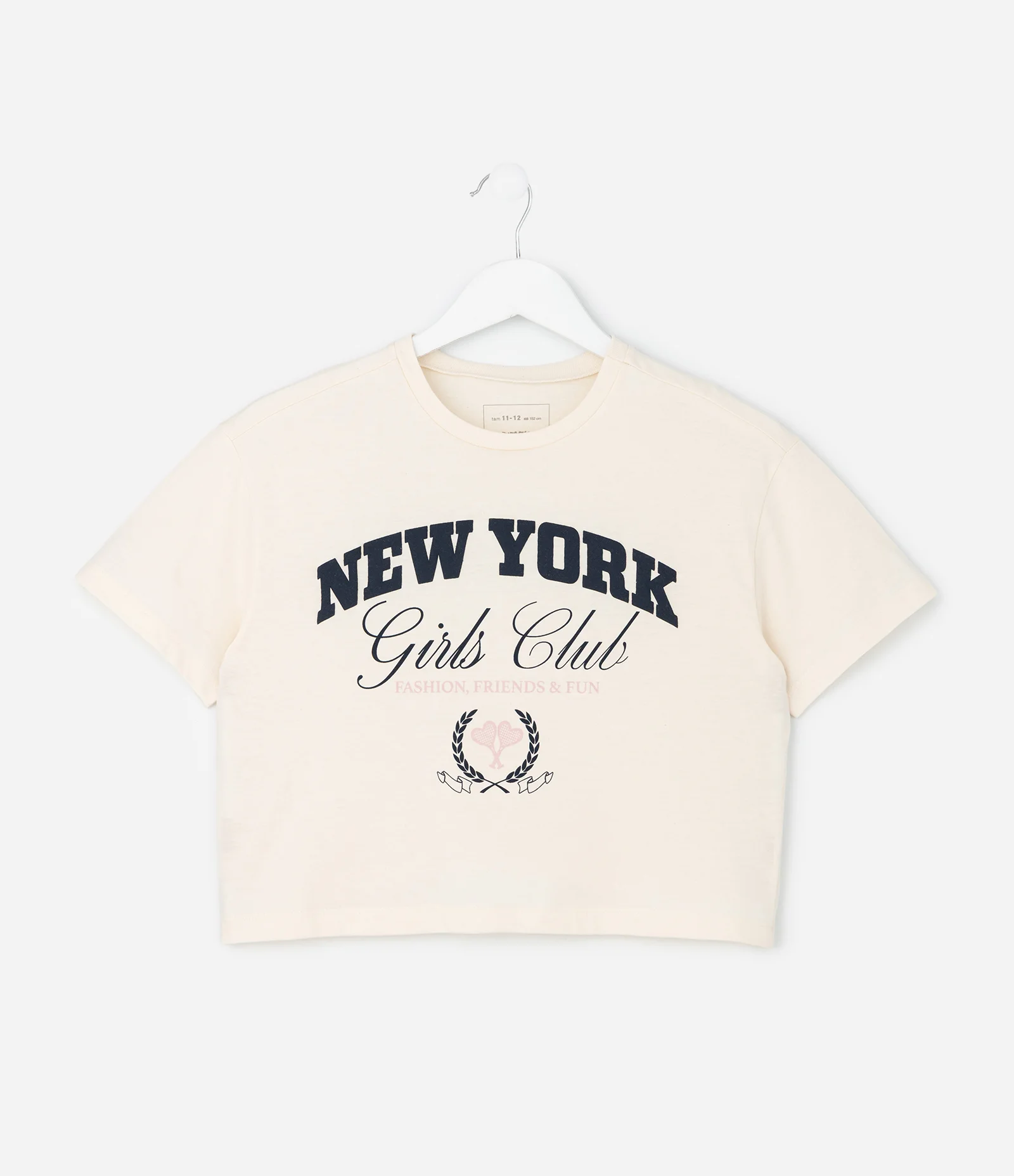 Camiseta Infantil em Algodão com Estampa New York – Tam 7 a 16 Anos Off White 2