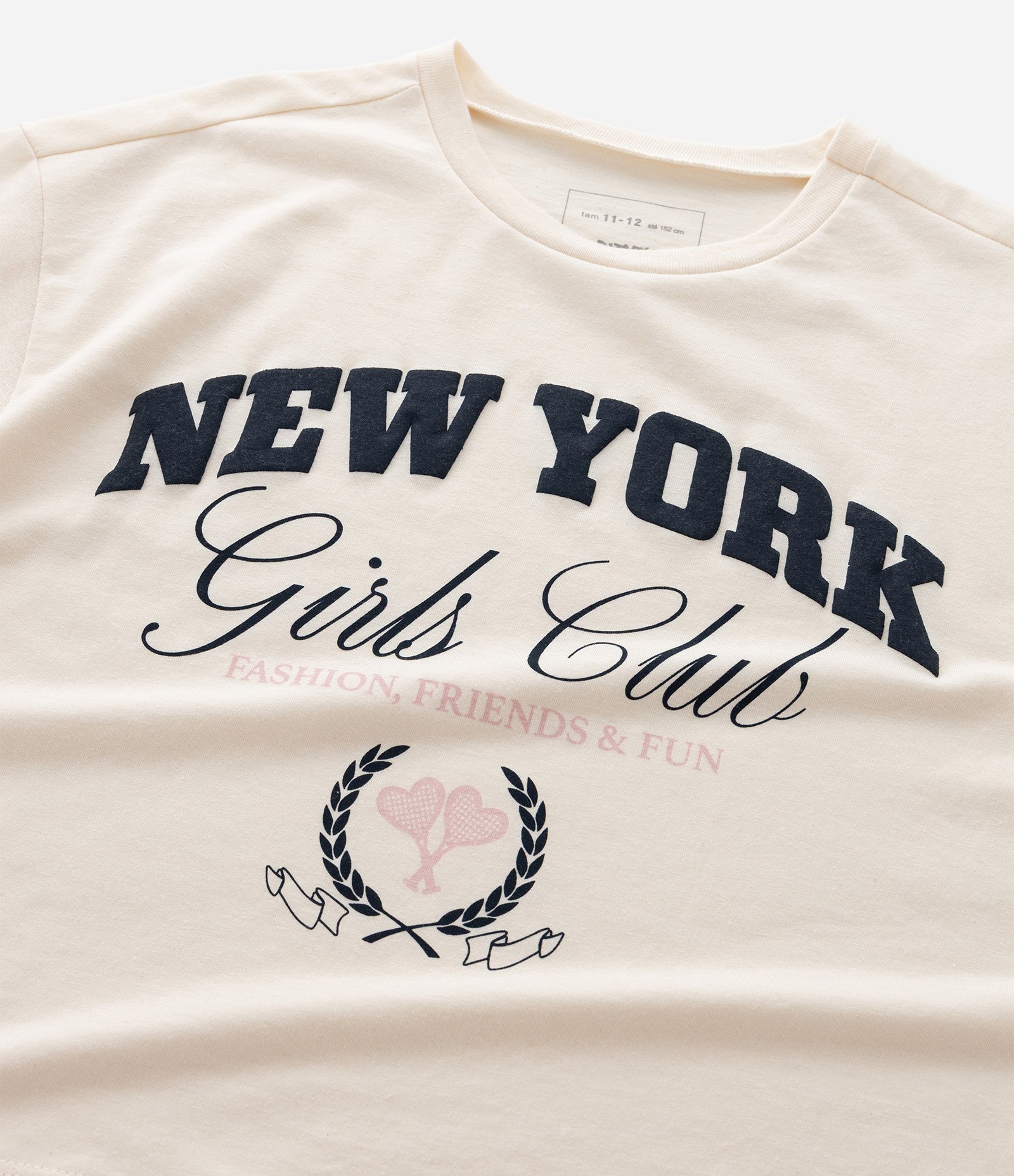 Camiseta Infantil em Algodão com Estampa New York – Tam 7 a 16 Anos Off White 5
