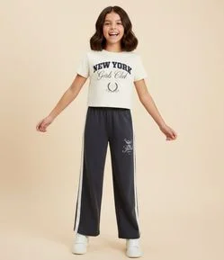 Camiseta Infantil em Algodão com Estampa New York – Tam 7 a 16 Anos