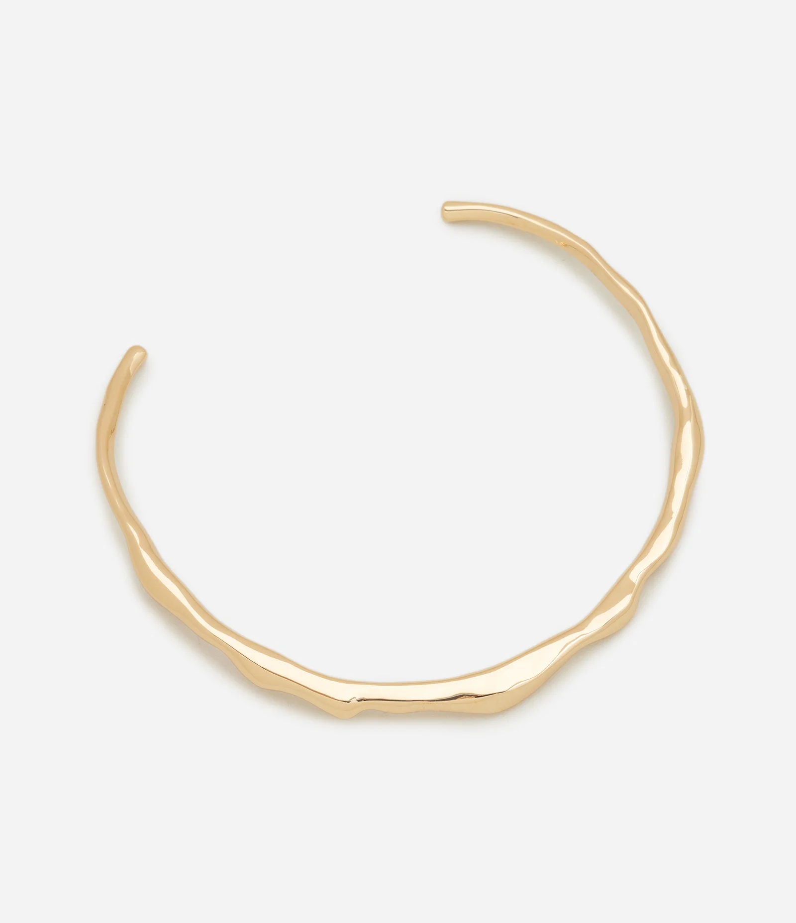 Gargantilha Orgânica Metalizada com Abertura Dourado 1