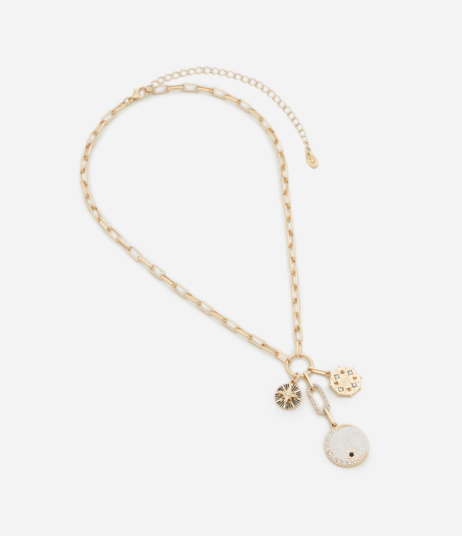 Colar Médio Metalizado com Pingente de Madrepérola Dourado 2