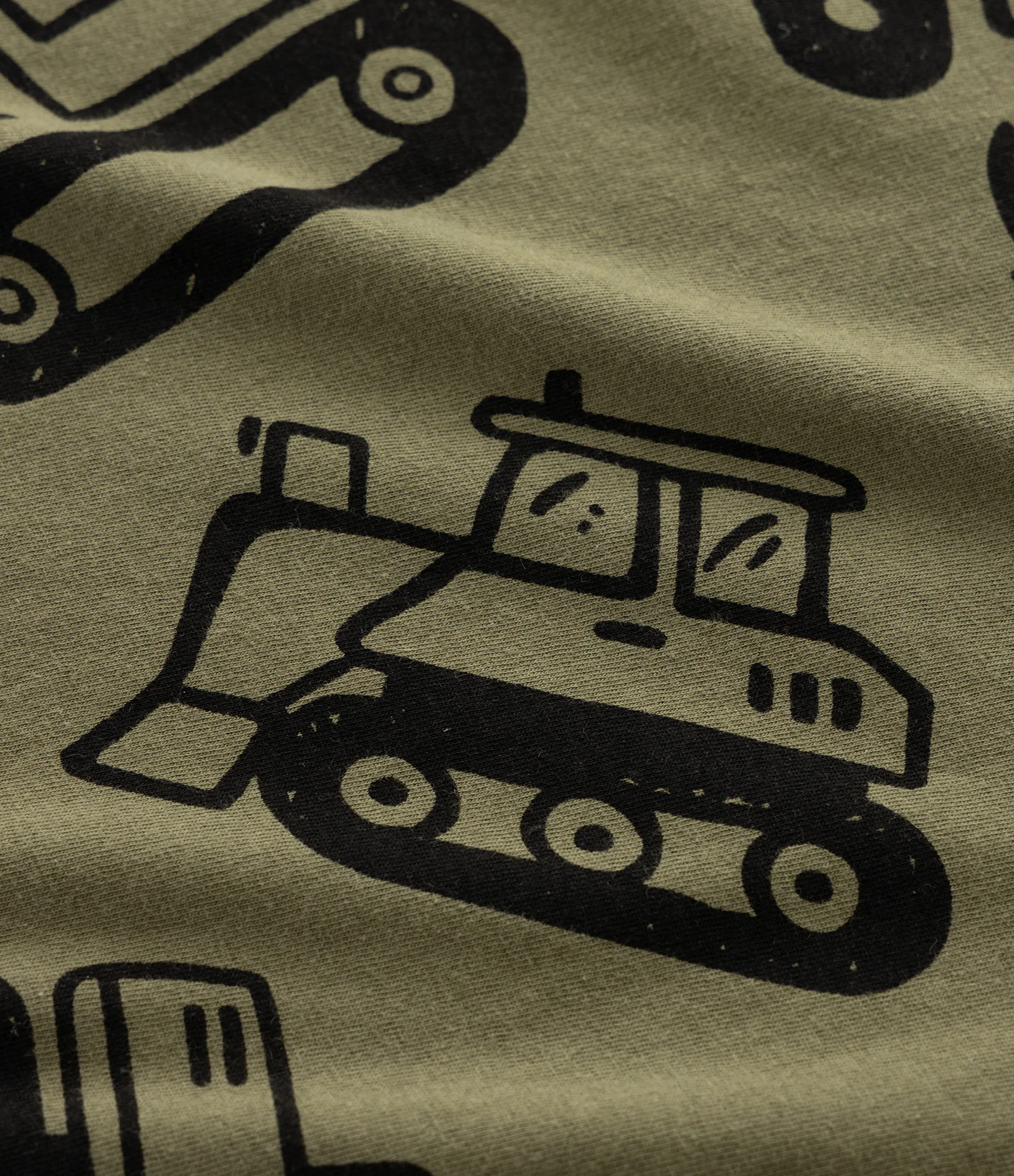 Camiseta Infantil com Estampa de Tratores e Máquinas – Tam 1 a 5/6 Anos Verde Oliva 4