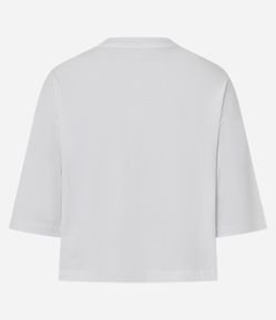 Camiseta Cropped em Algodão com Manga Curta