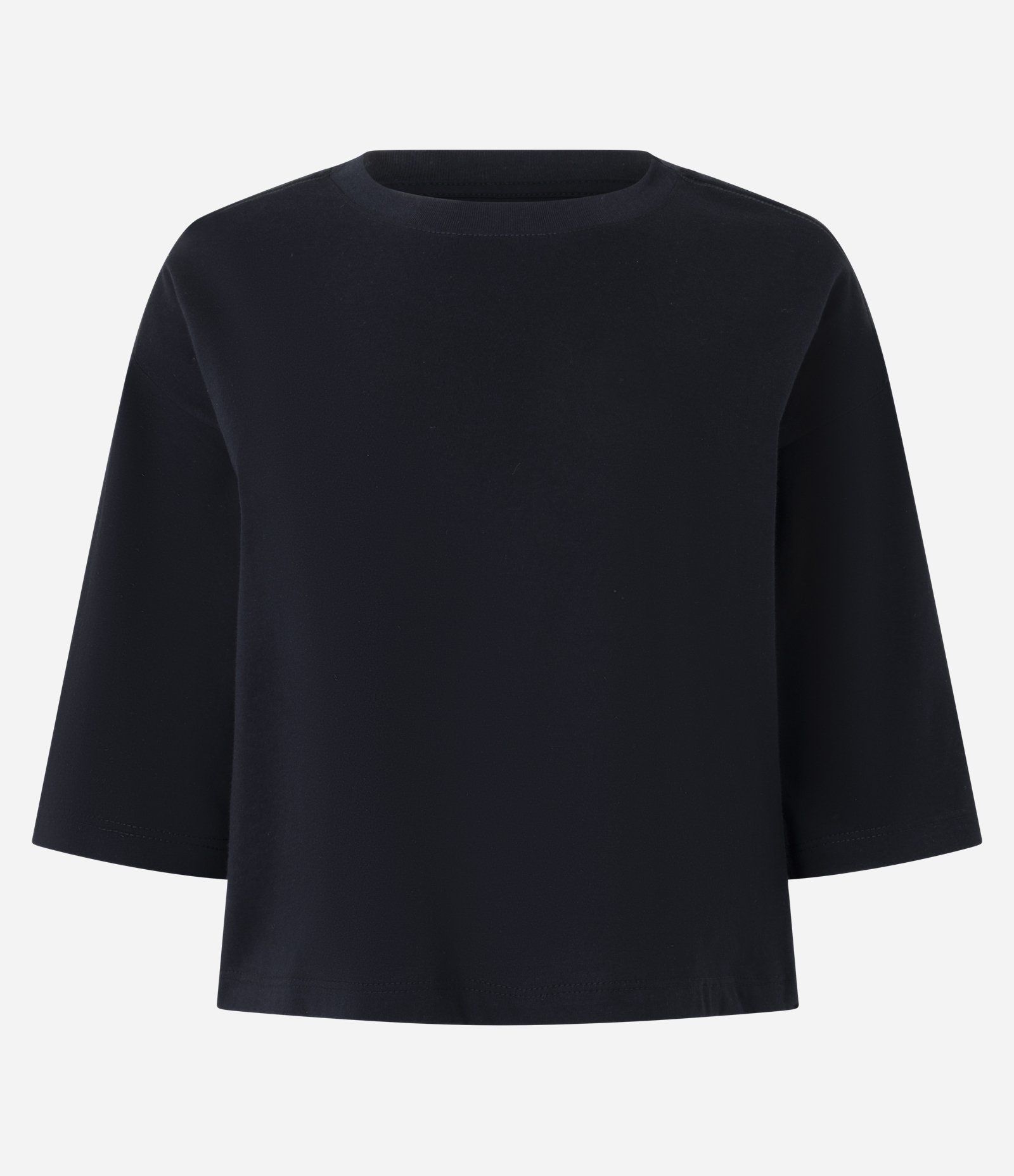 Camiseta Cropped em Algodão com Manga Curta Preto 4