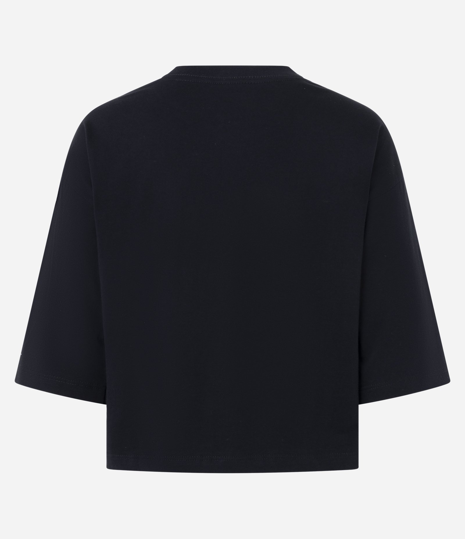 Camiseta Cropped em Algodão com Manga Curta Preto 5