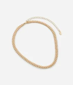Colar Curto em Metal com Corrente de Coração