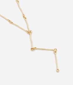 Colar Gravata com Strass Light Gold