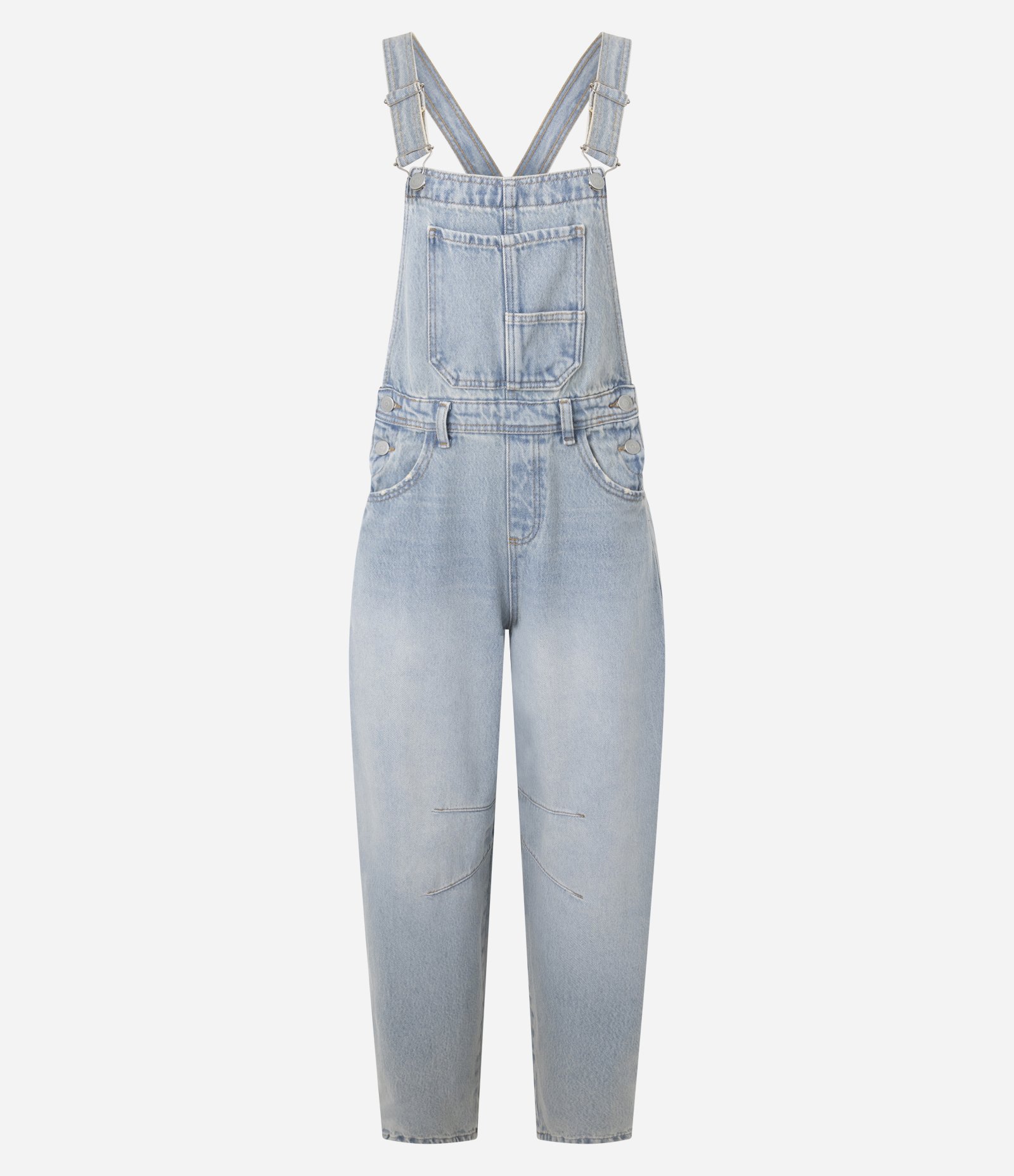 Macacão Jeans Baggy com Pences e Lavagem Dirty Urban Azul Estonado 5