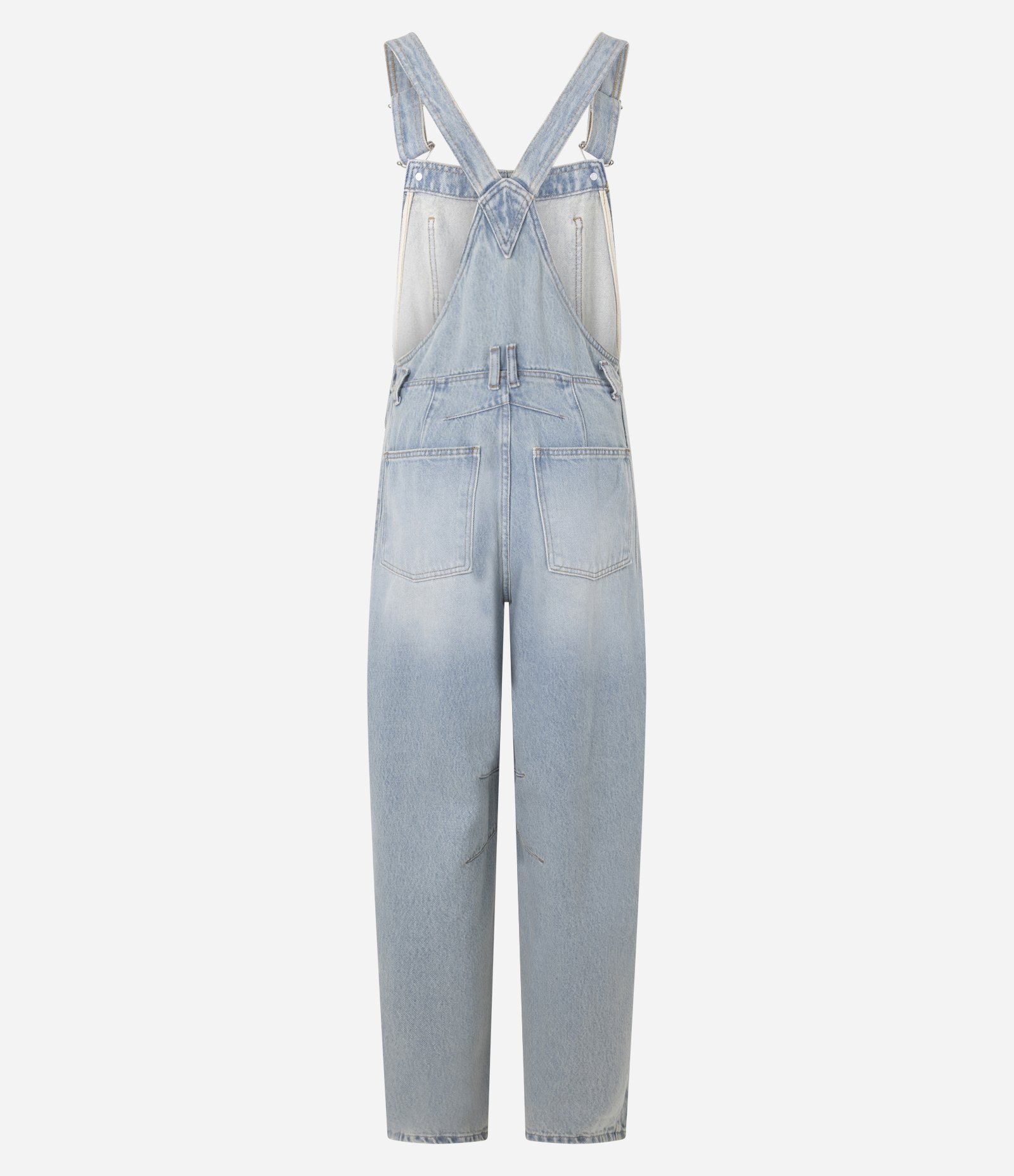 Macacão Jeans Baggy com Pences e Lavagem Dirty Urban Azul Estonado 6