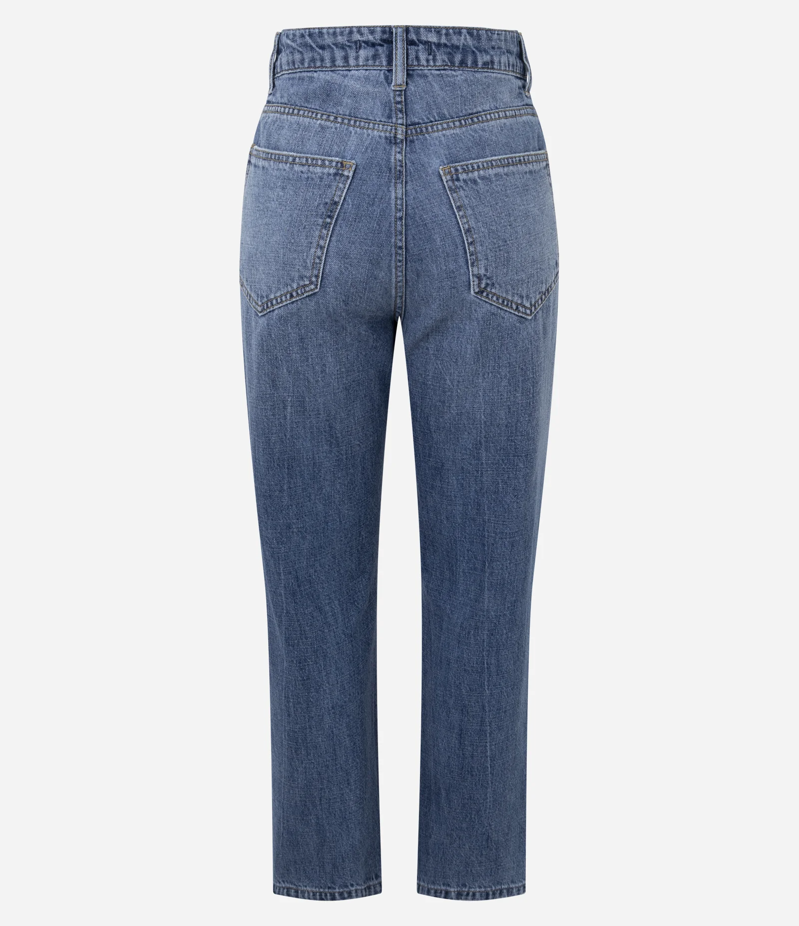 Calça Reta Cropped em Jeans com Cintura Alta Azul 6