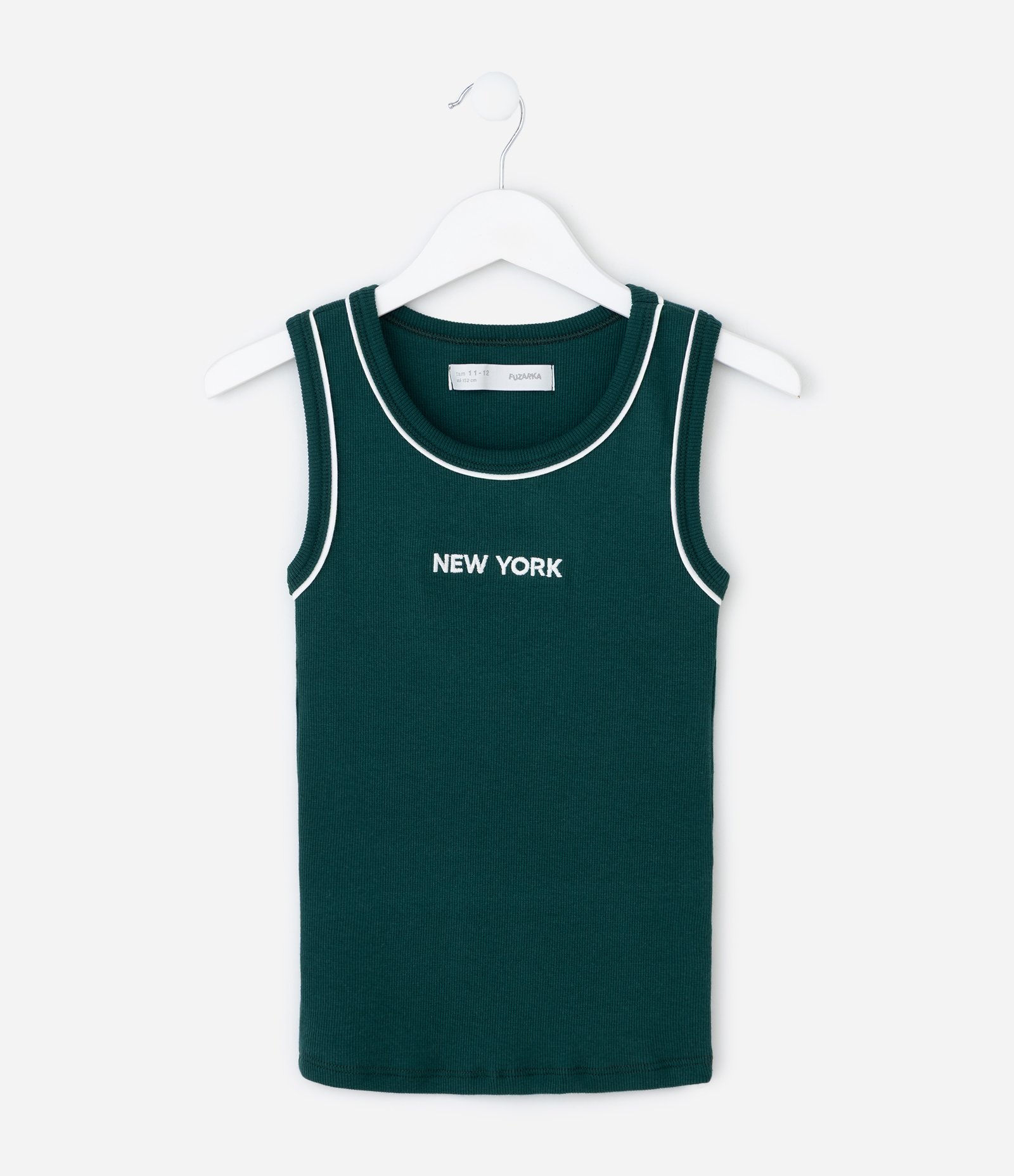 Regata Infantil  Baby Look com Lettering Bordado – Tam 7 a 16 Anos Verde 1