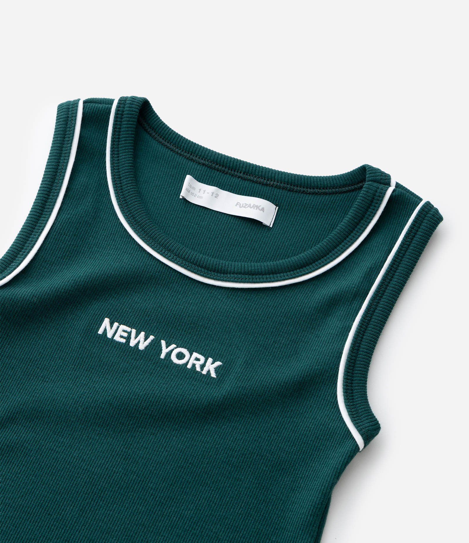 Regata Infantil  Baby Look com Lettering Bordado – Tam 7 a 16 Anos Verde 4