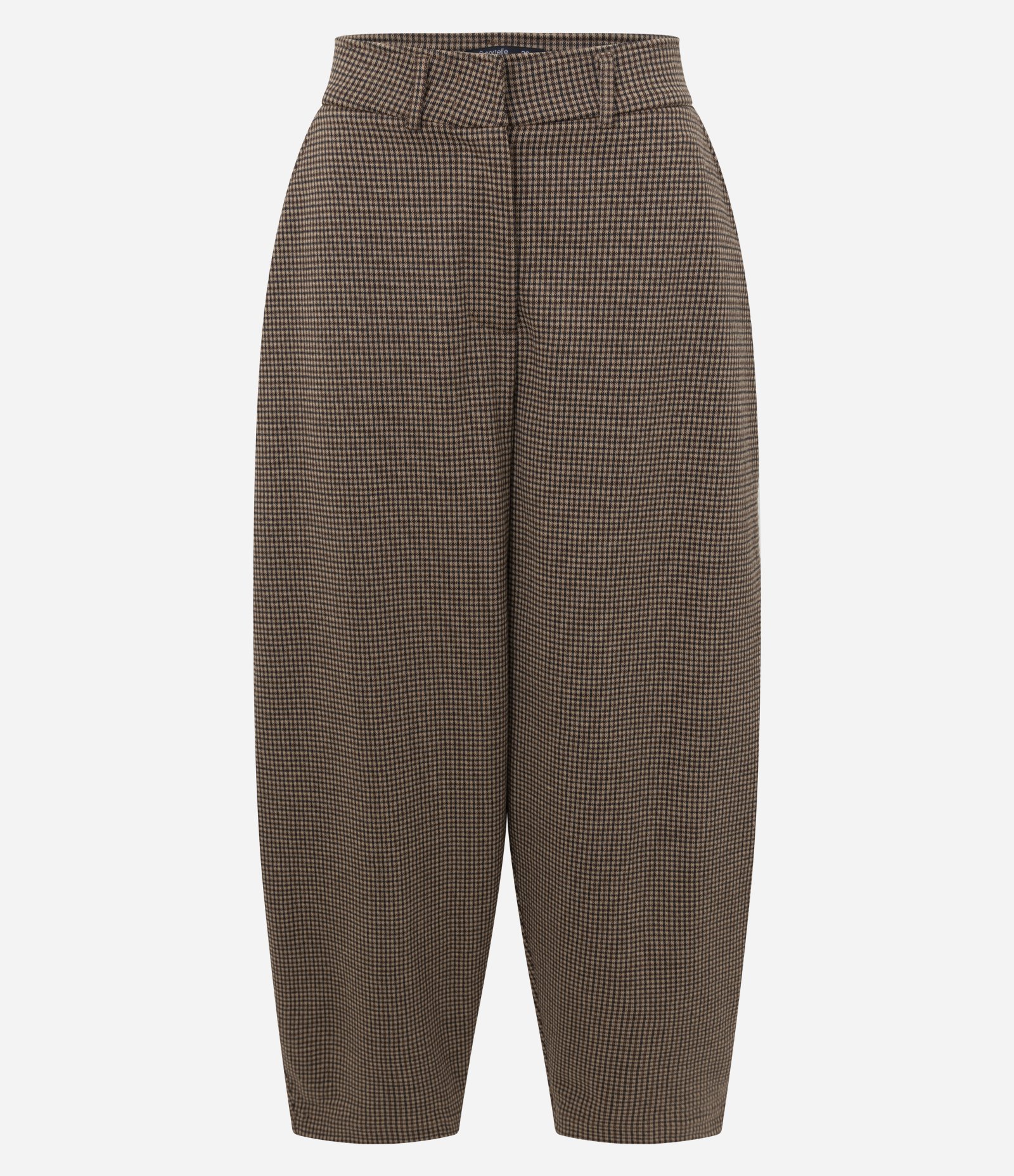 Calça Barrel com Estampa Xadrez Marrom 4