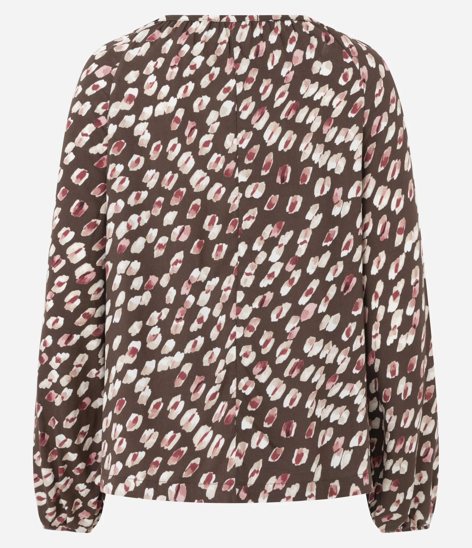 Blusa Manga Longa Viscolinho Estampa Abstrata Marrom 6