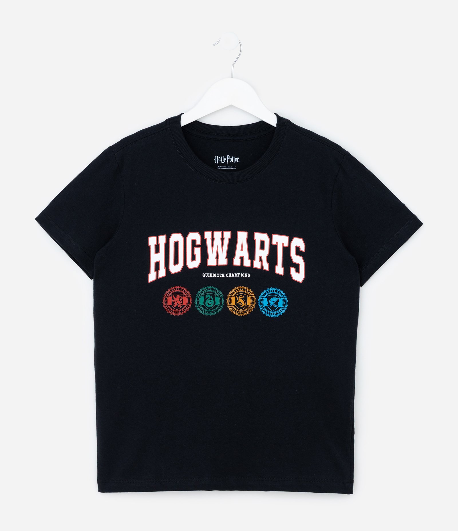 Camiseta Infantil Harry Potter Com Estampa Hogwarts - Tam 5 A 14 Anos Preto 1