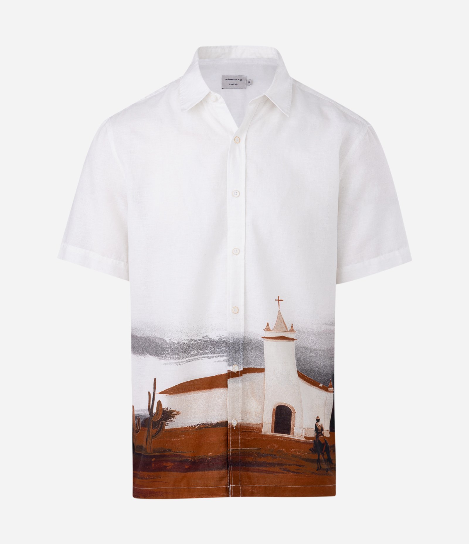 Camisa Manga Curta com Paisagem Sertão Branco 4