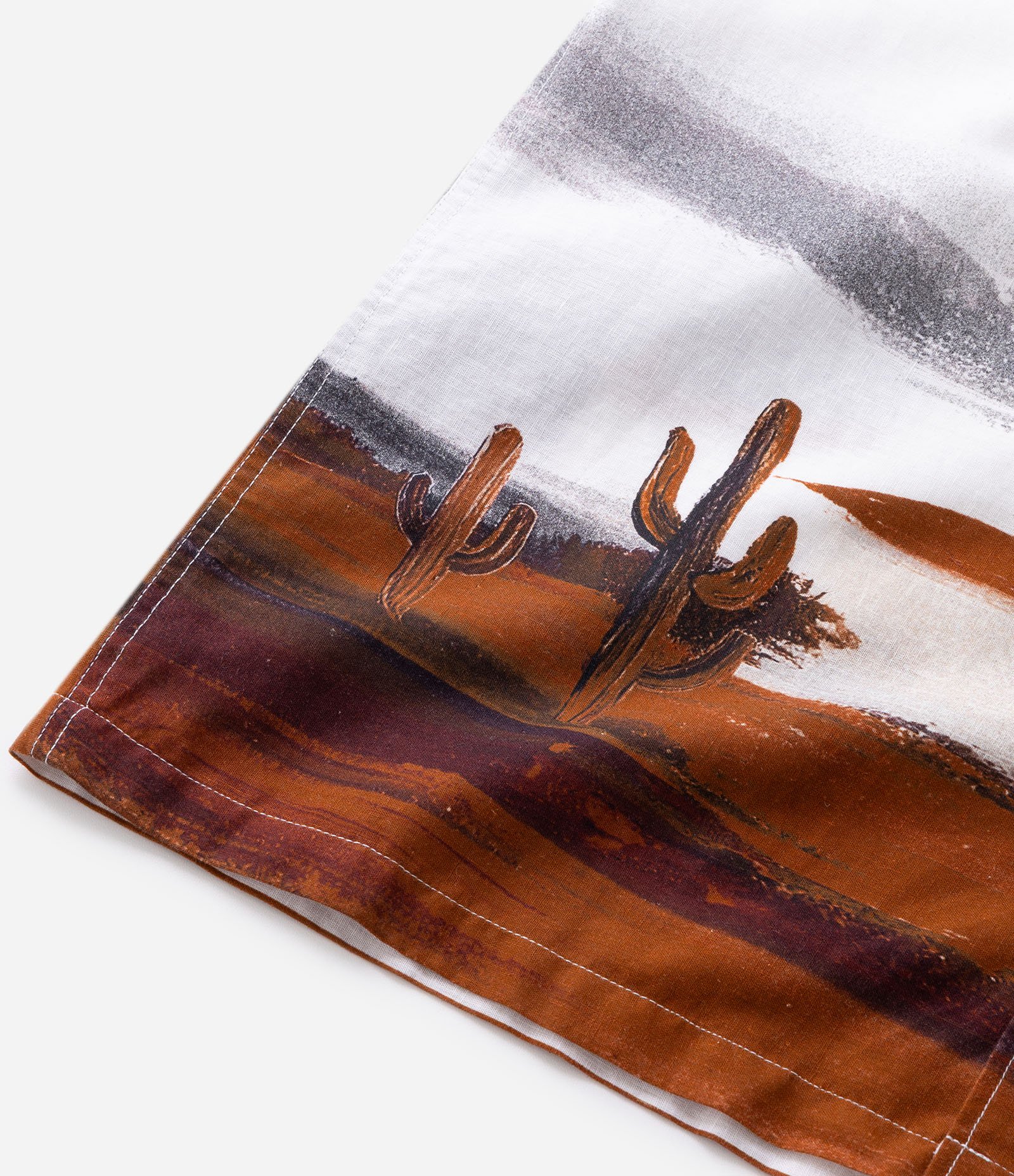 Camisa Manga Curta com Paisagem Sertão Branco 9