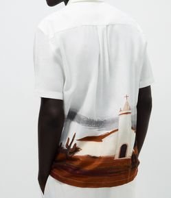 Camisa Manga Curta com Paisagem Sertão