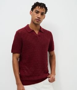 Camiseta Polo em Tricô com Textura Vazada Alceu Valença