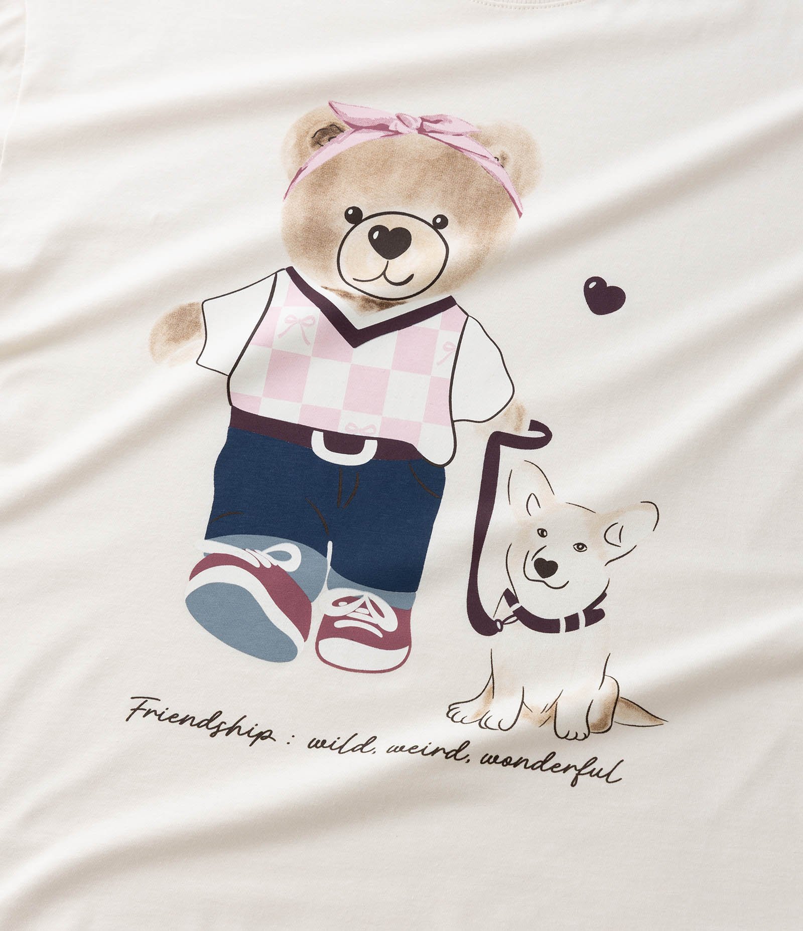 Camiseta Infantil com Estampa de Urso – Tam 7 a 16 Anos Off White 4