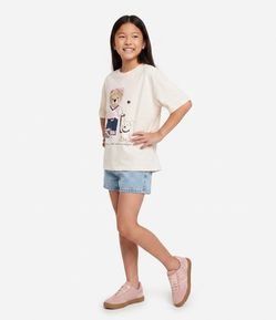 Camiseta Infantil com Estampa de Urso – Tam 7 a 16 Anos