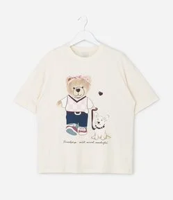 Camiseta Infantil com Estampa de Urso – Tam 7 a 16 Anos