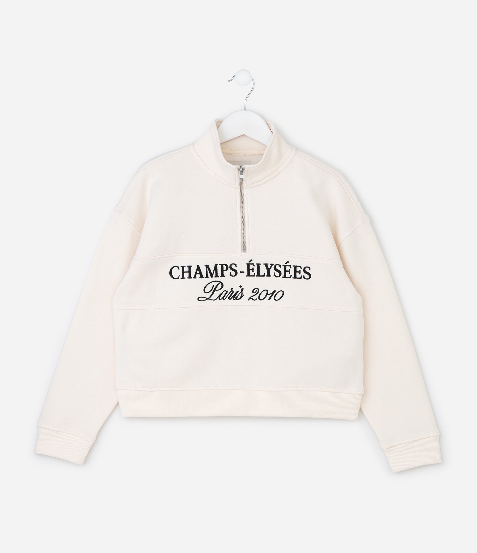Casaco Infantil Gola Alta com  Zíper e Lettering – Tam 1 a 16 Anos Off White 2