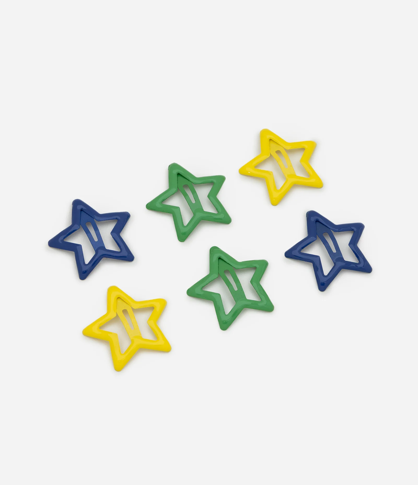 Kit 6 Presilhas de Cabelo Infantil de Estrela – Tam U Verde/Amarelo/Azul 1