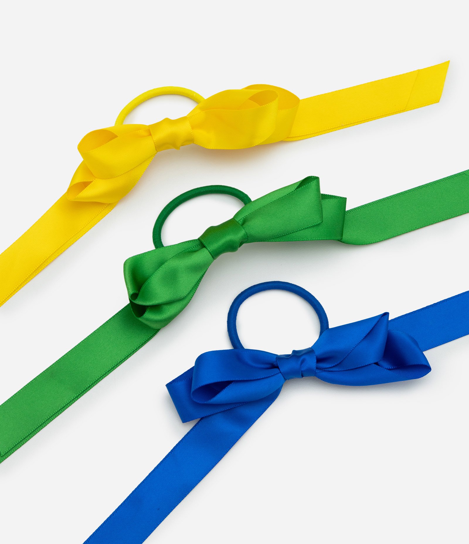 Kit 3 Borrachinhas Infantil de Cabelo com Laços em Cetim – Tam U Sortido 2
