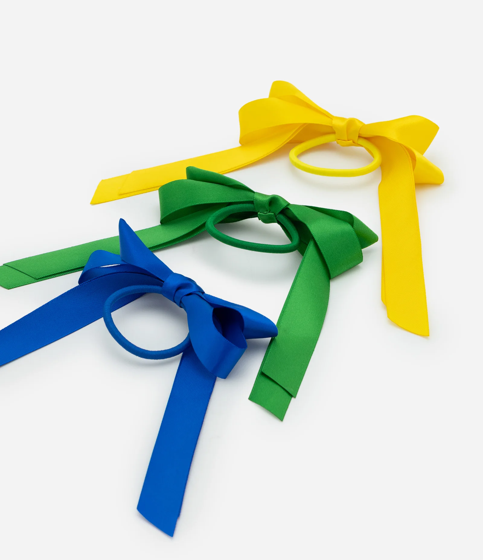 Kit 3 Borrachinhas Infantil de Cabelo com Laços em Cetim – Tam U Sortido 3