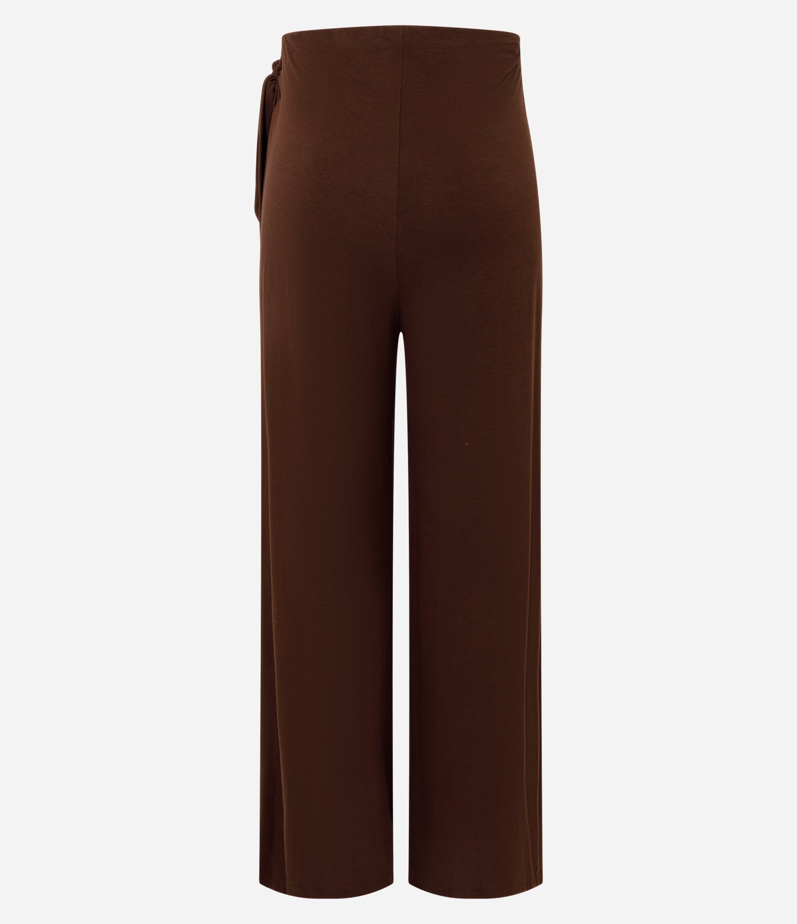 Calça Reta em Piquet com Amarração no Cós Marrom 6