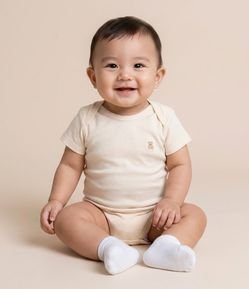 Body Infantil em Cotton com Gola Americana – Tam RN a 18 Meses