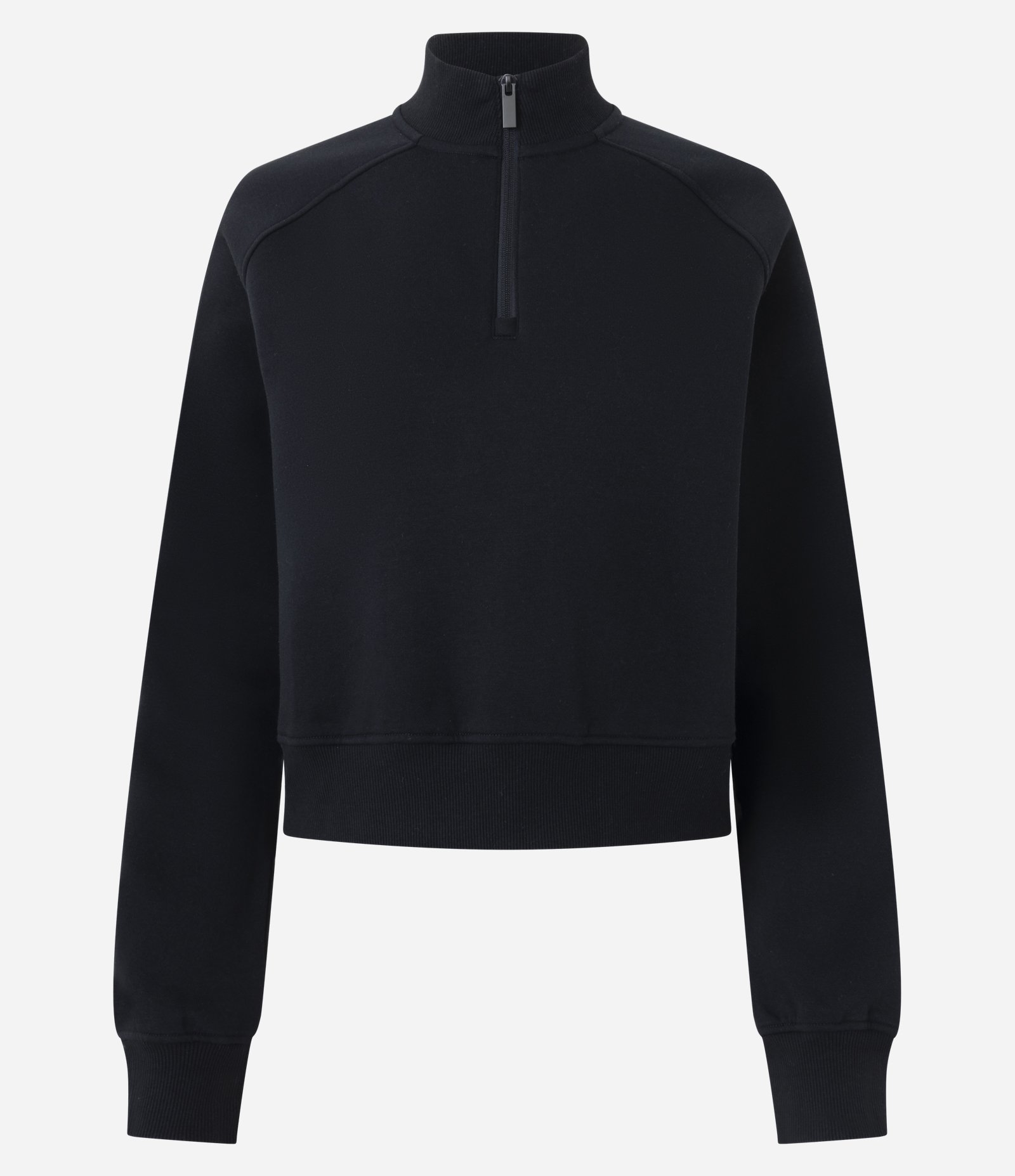 Blusão Moletom Fechado com Half Zíper Preto 1