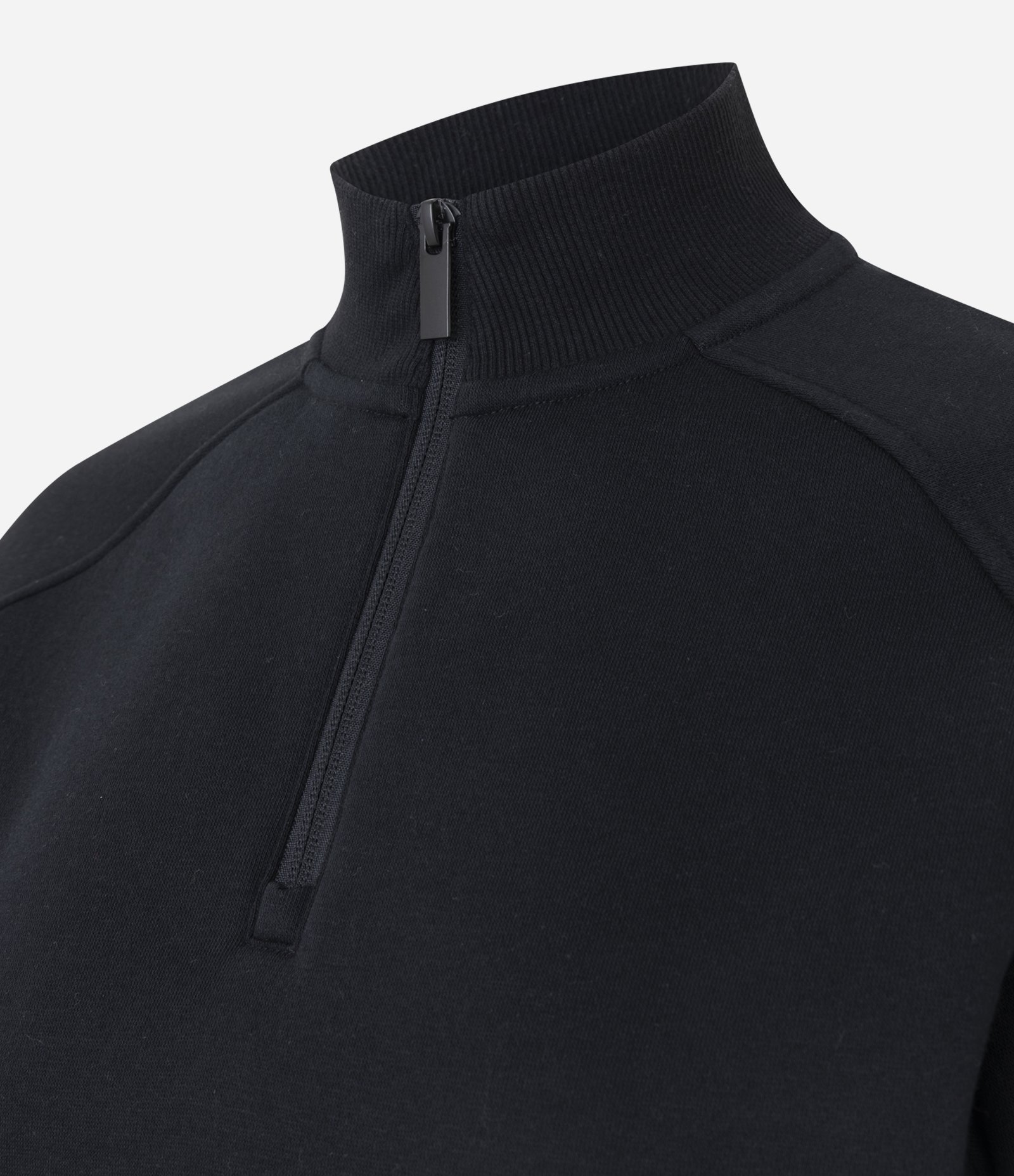 Blusão Moletom Fechado com Half Zíper Preto 2