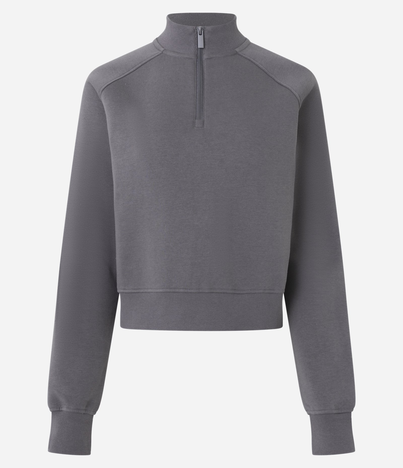 Blusão Moletom Fechado com Half Zíper Cinza 1