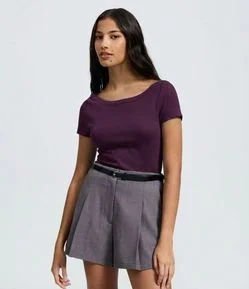 Blusa em Modal com Decote Canoa