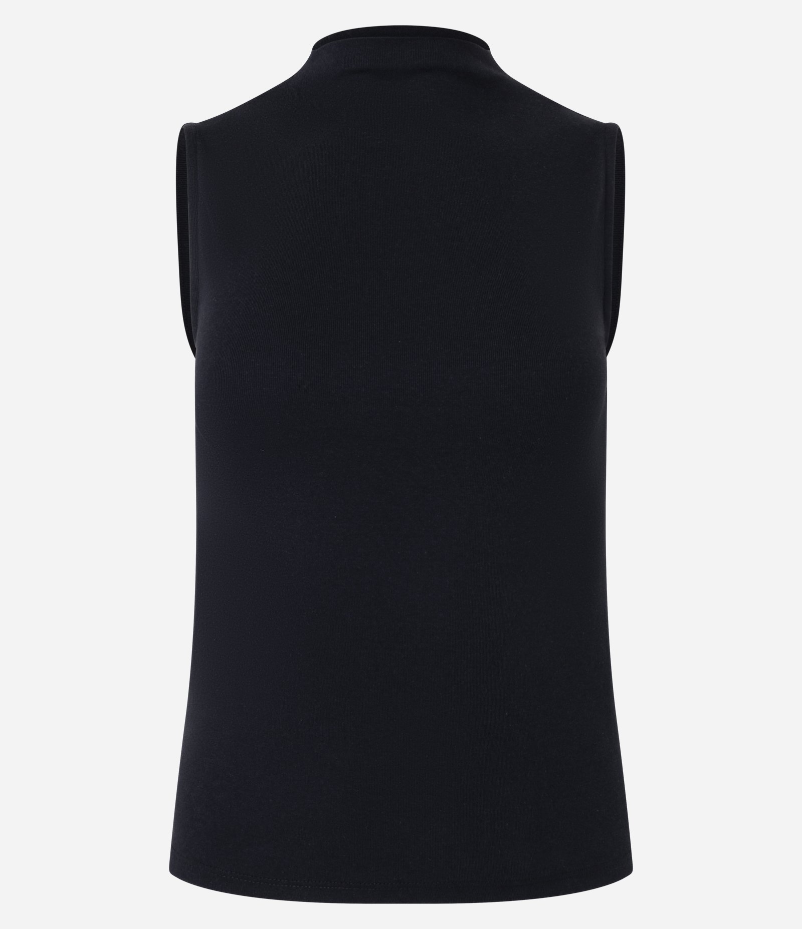 Blusa Regata Básica em Algodão com Gola Alta Preto 5