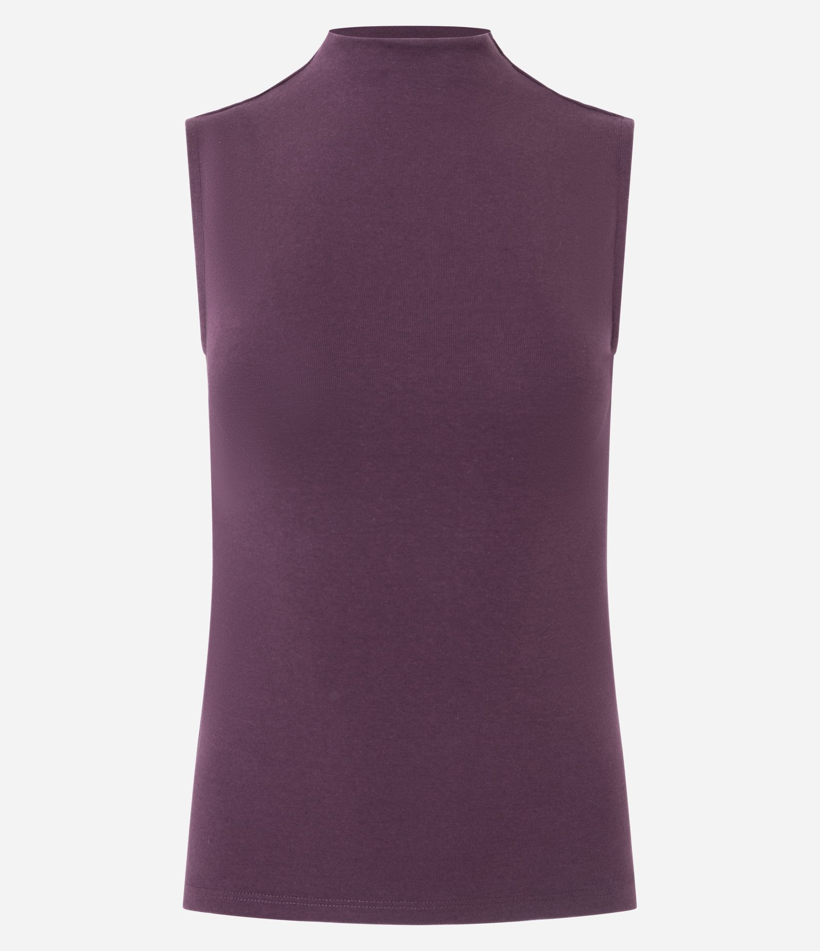 Blusa Regata Básica em Algodão com Gola Alta Vinho 5