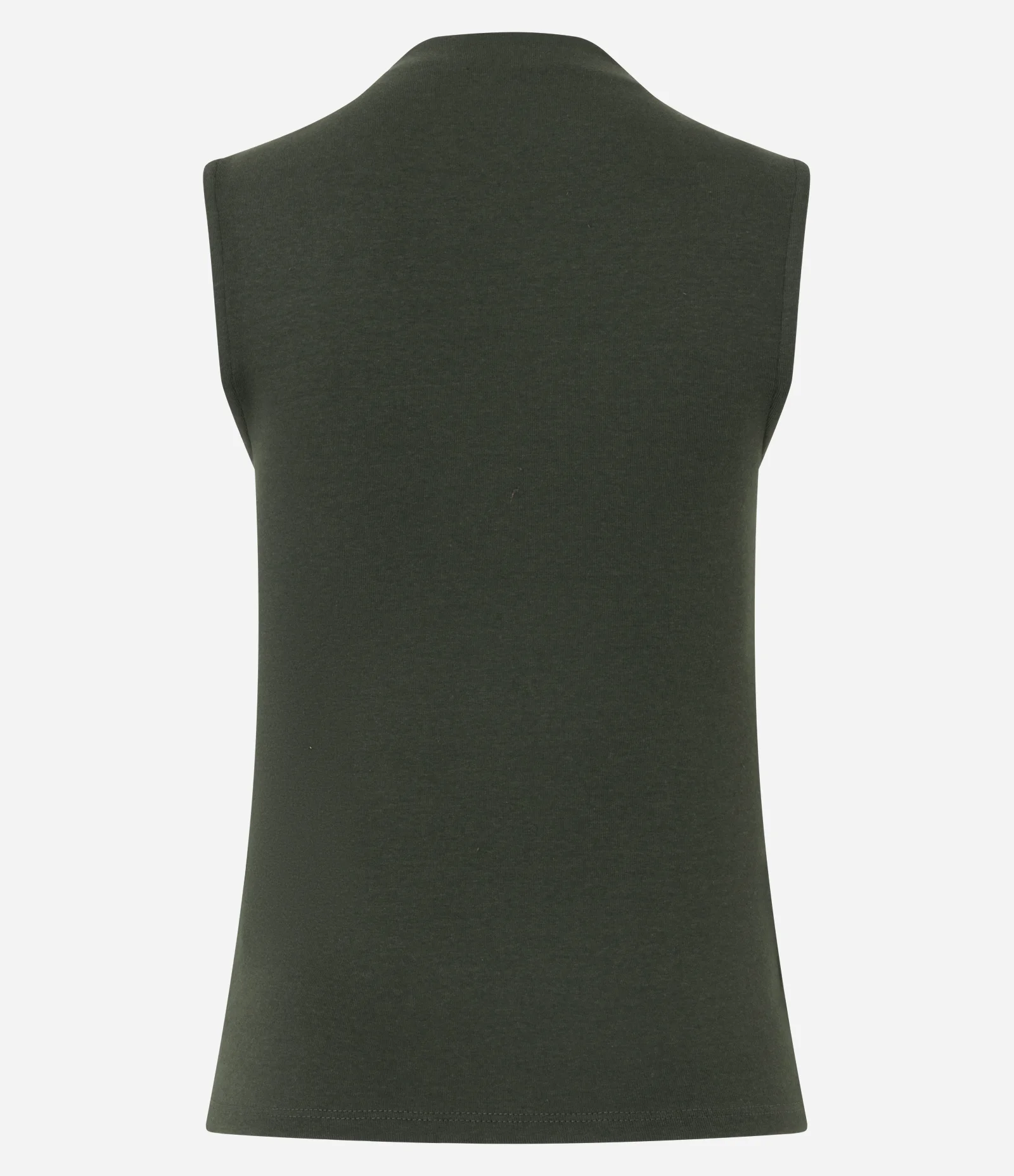 Blusa Regata Básica em Algodão com Gola Alta Verde 2