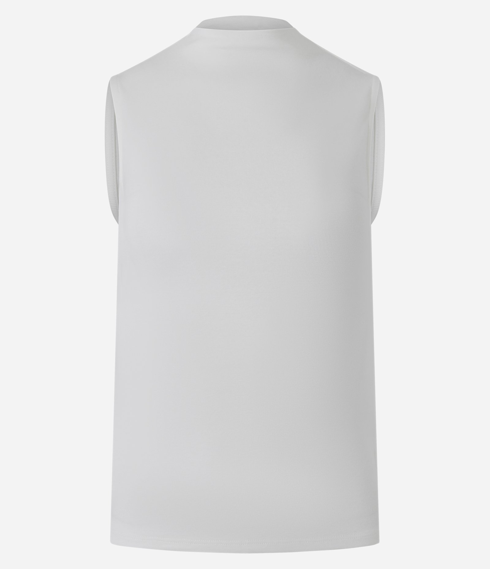 Blusa Regata Básica em Algodão com Gola Alta Branco 5