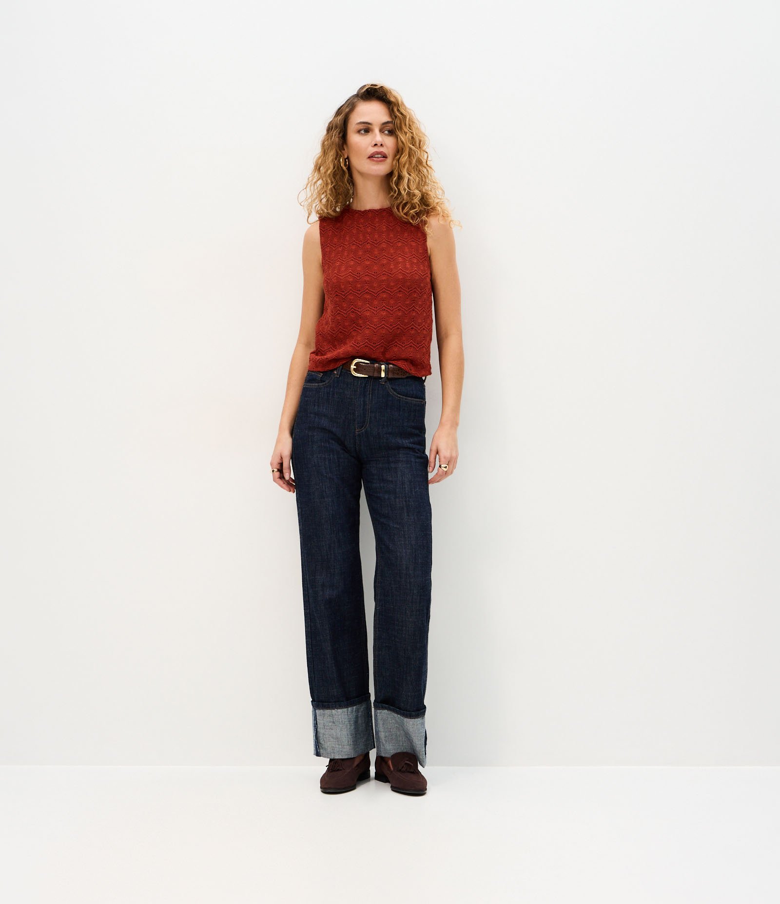 Blusa em Crochê Delicado com Alças Largas Laranja 2