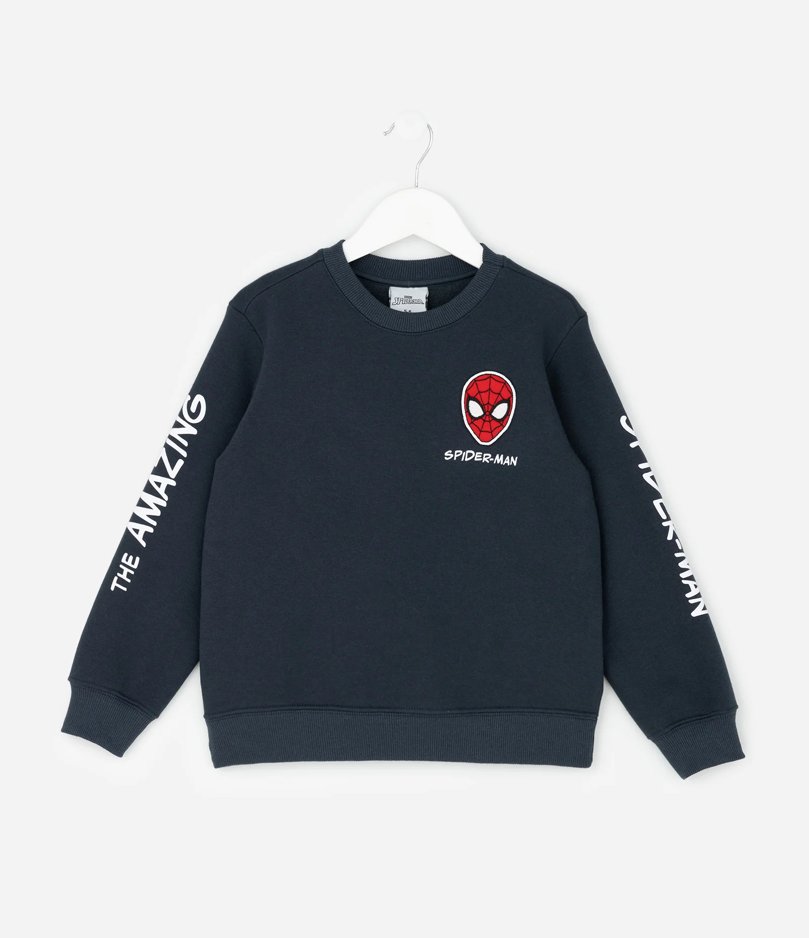 Casaco Infantil com Estampa Spider Man Lettering Tam 2 A 8 Azul Noite 2