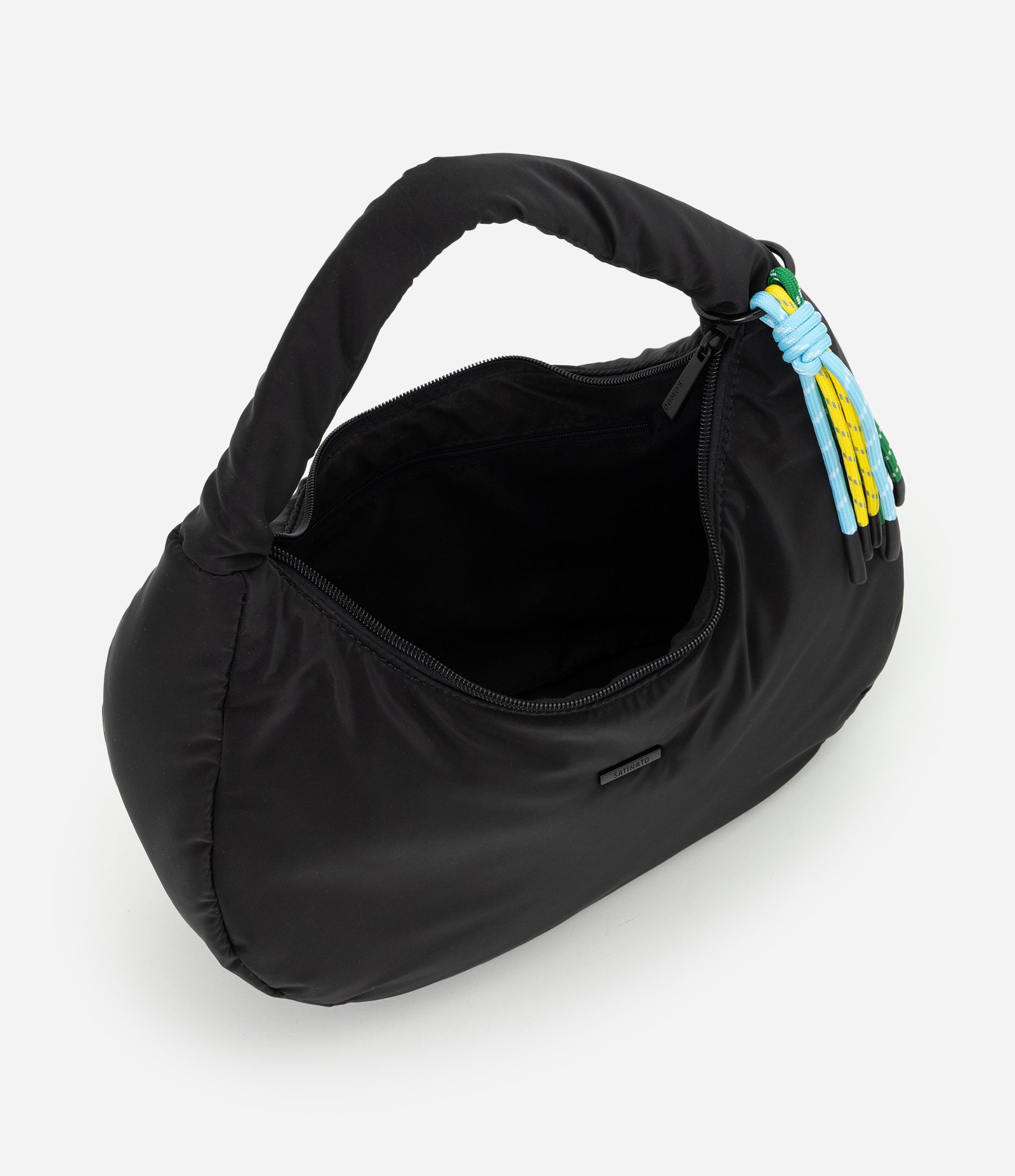 Bolsa Baguete Média com Enfeite na Alça Preto 5