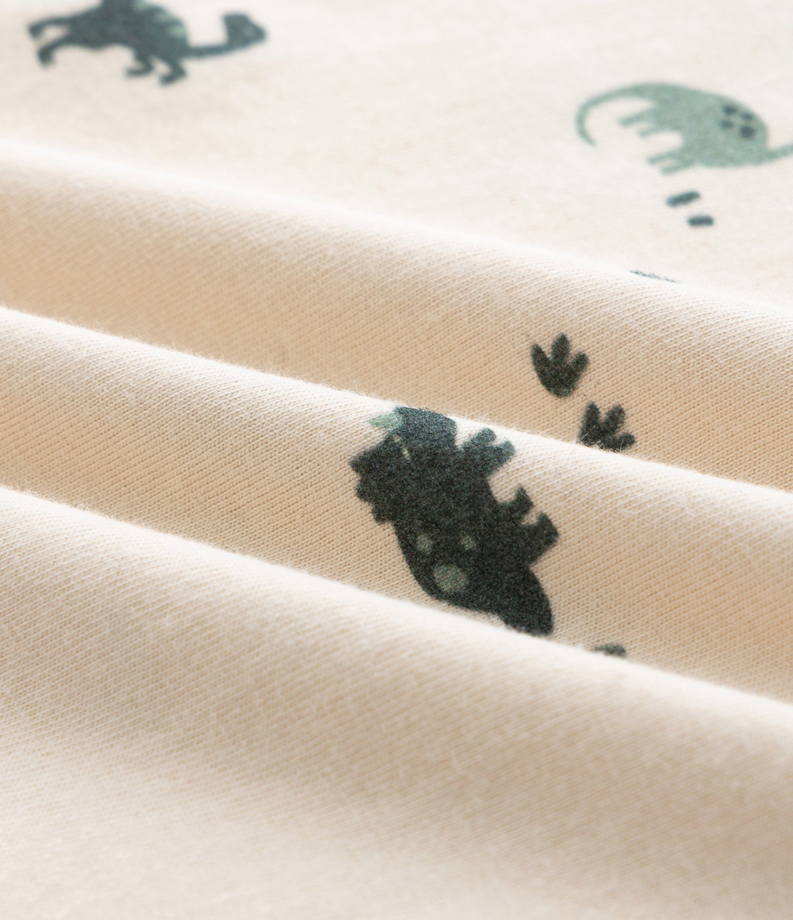 Camiseta Infantil com Estampa de Dinossauros – Tam 1 a 5/6 Anos Bege Claro 4