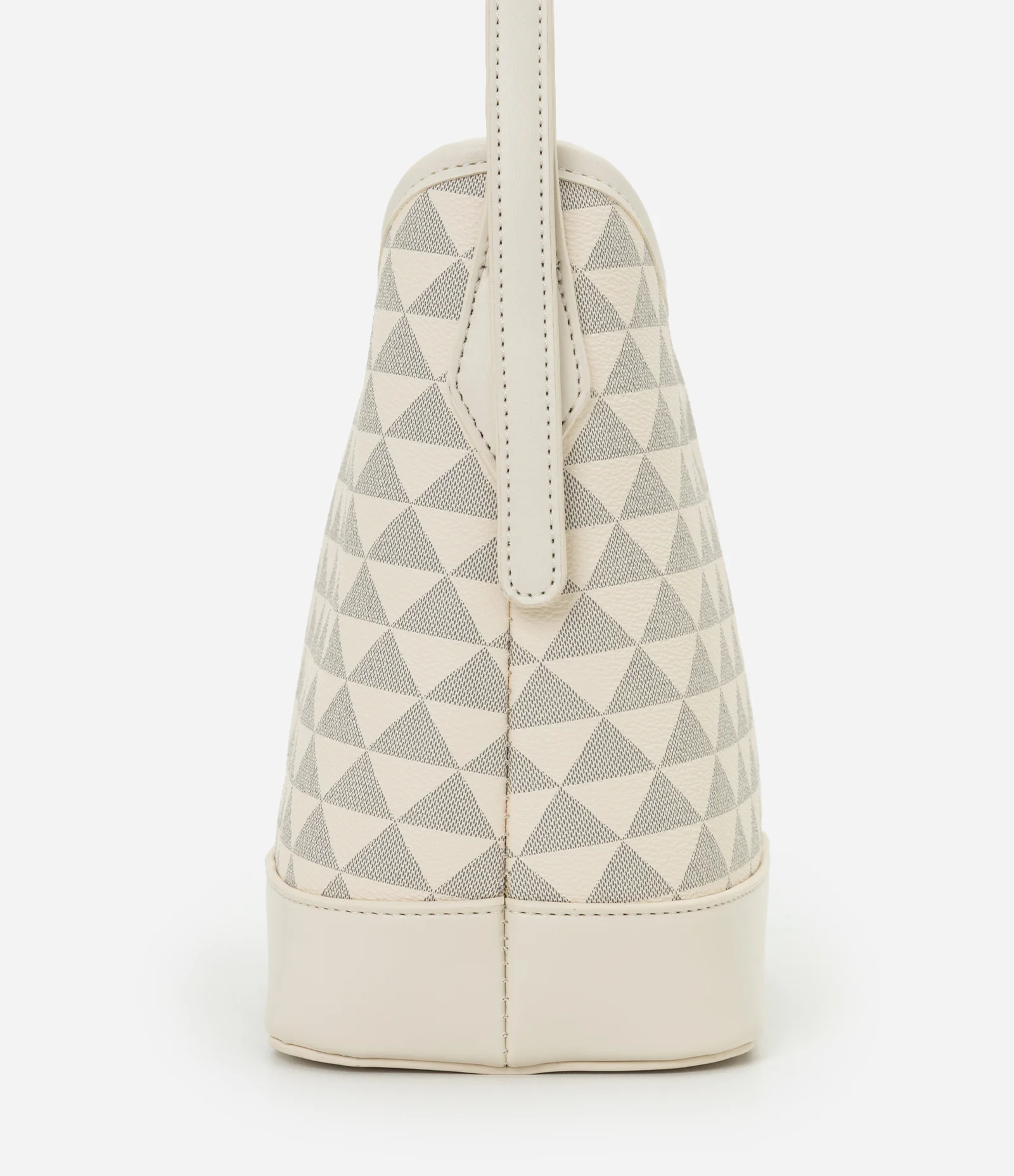 Bolsa Postman Média em PU com Estampa Triângulos Off White 2