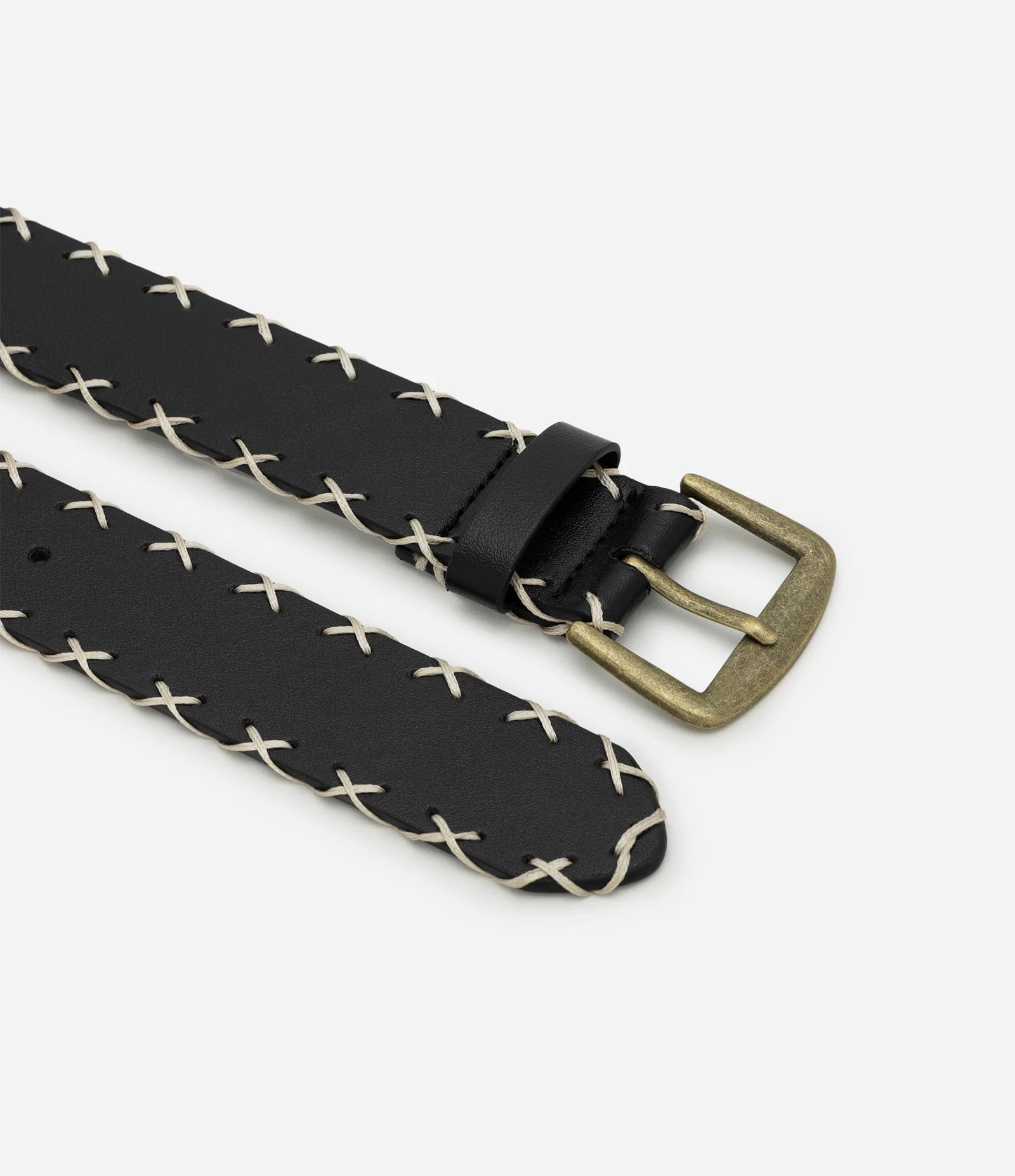 Cinto Médio em PU com Pesponto Contrastante Curve & Plus Size Preto 2