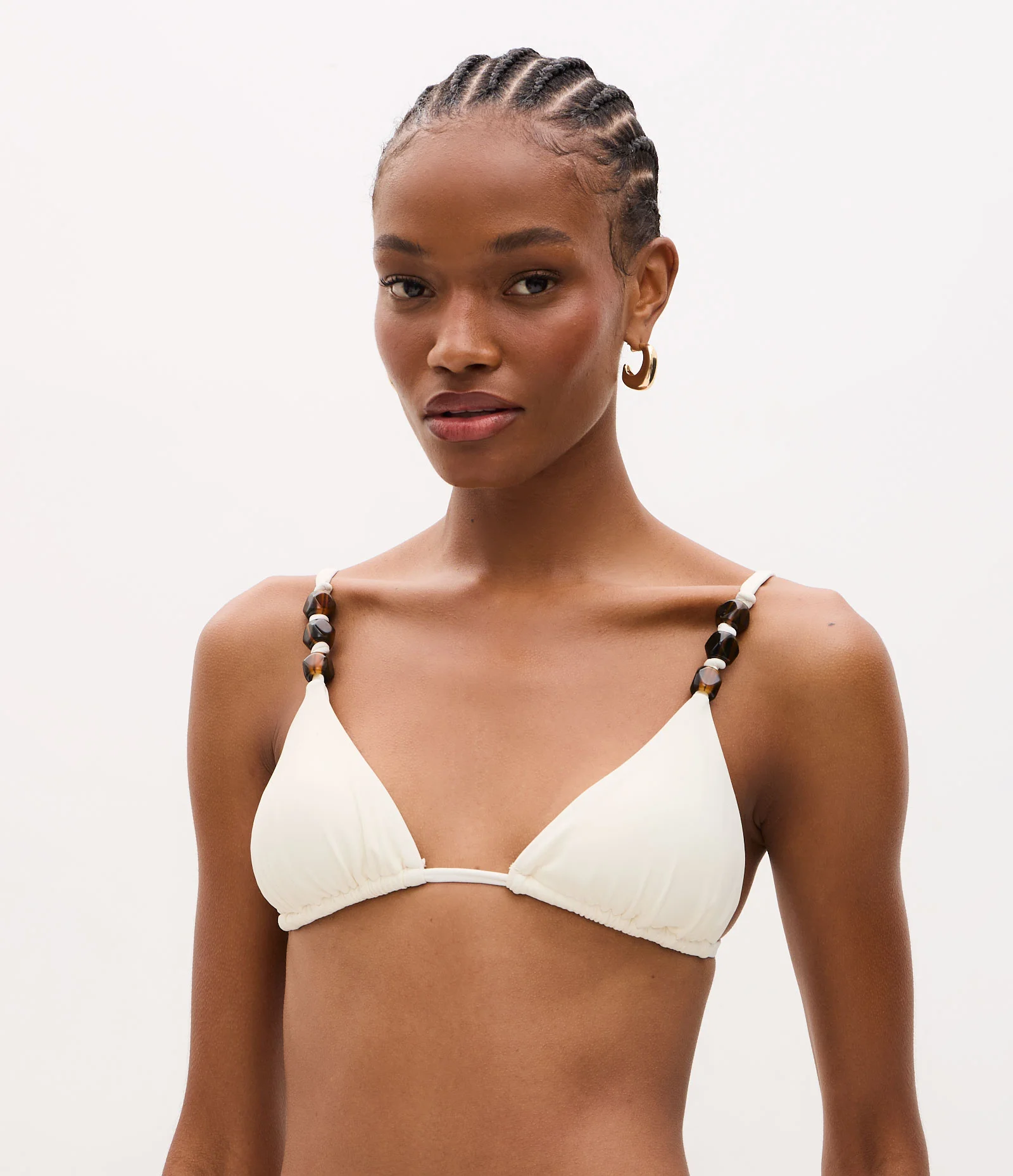 Biquini Top Cortininha em Microfibra com Aviamentos Branco 1