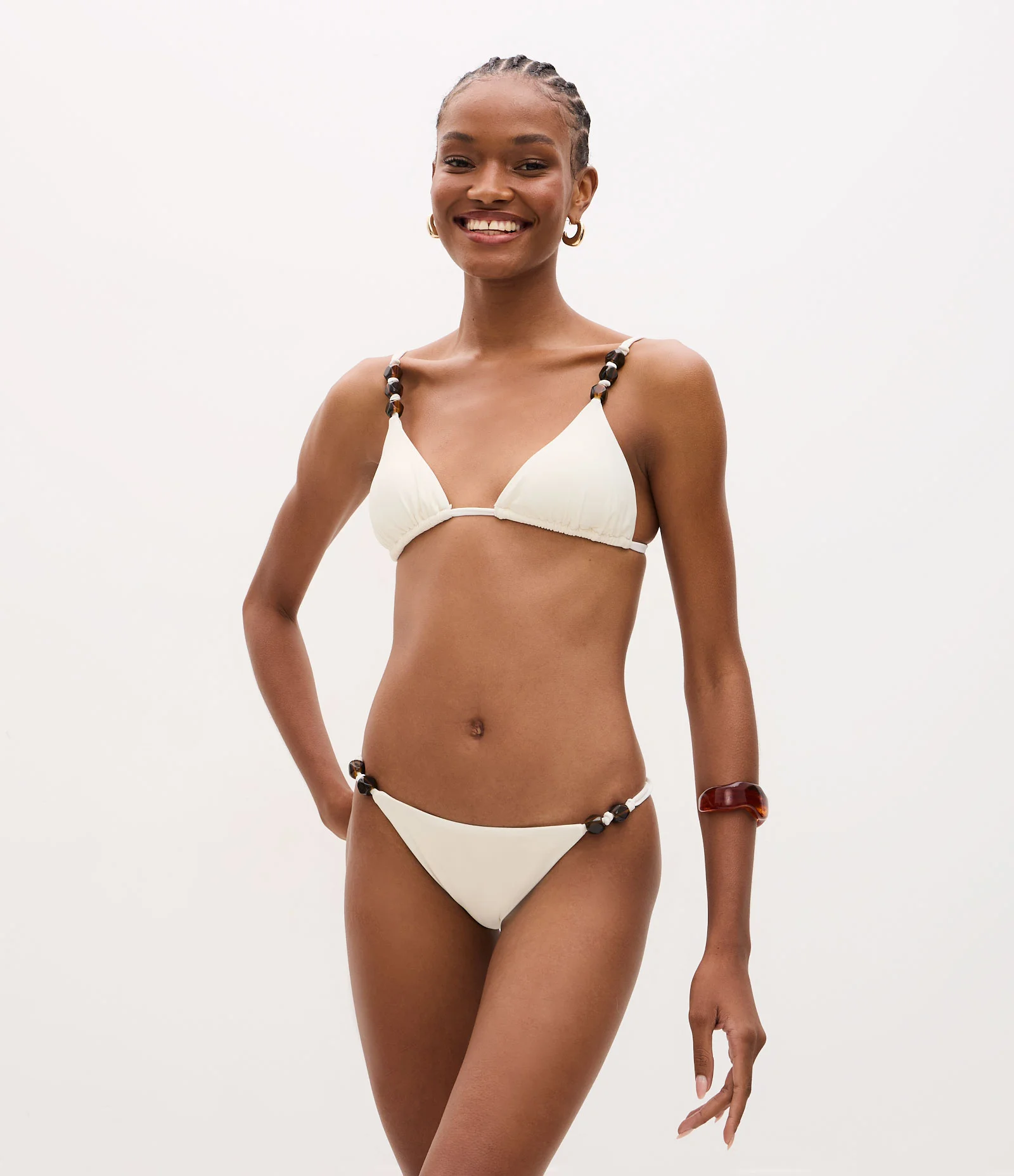 Biquini Top Cortininha em Microfibra com Aviamentos Branco 2